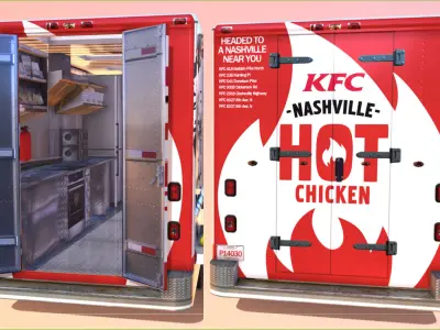 Morgan Olson KFC Nashville Food Truck Low-poly 3D model