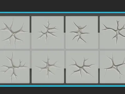 Stylized alpha stone and cracks 3D model