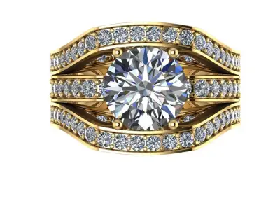 Luxury Big Golden Ring 3D model
