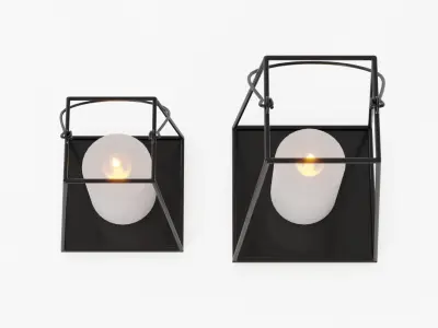 lantern01 two metal candle holders 3D model