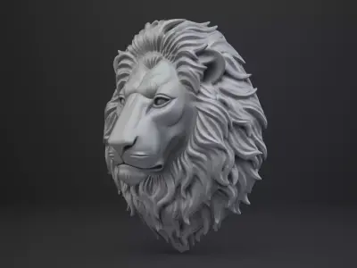 Lion Bust - Animal Figurine 3D print model