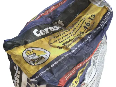 Dry building mix Low-poly 3D model