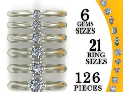 Engagement Ring Classic 3D print model