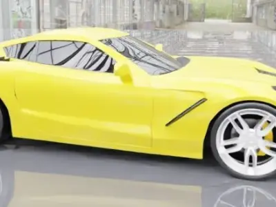 Chevrolet-corvette-car-model chevrolet corvette sports car 3D model