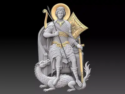 Saint George on Throne   3D print model