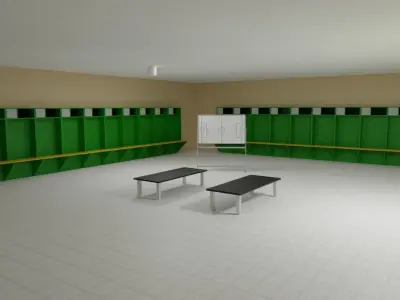 Soccer Stadium Low-poly 3D model 9