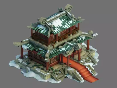 Game Kunlun Snow Mountain - Broken Building 03 3D model