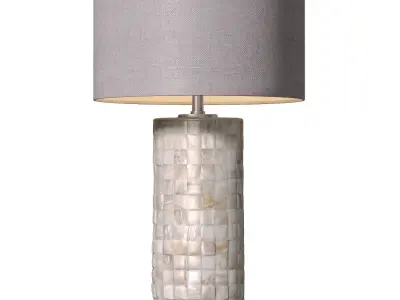 Modern Mother-of-Pearl Nacre Marble Mosaic Nightstand Table Lamp 3D model