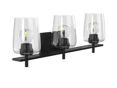 Calais Collection Three-Light Matte Black 3D model