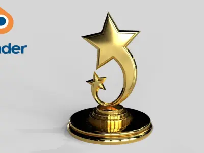 Award Trophy 12 Low-poly 3D model