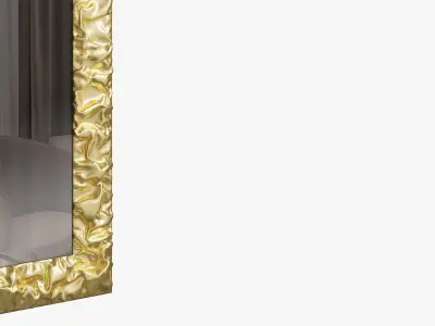 Rectangular mirror in a crumpled frame 3D model