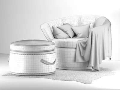 Golden sofa with pillows Free 3D model