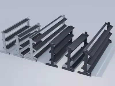 Weight Racks 4K and 2K Textures Low-poly 3D model