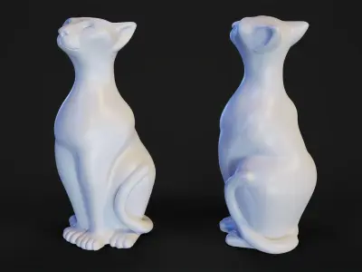 Sitting Cat Figurine 3D print model