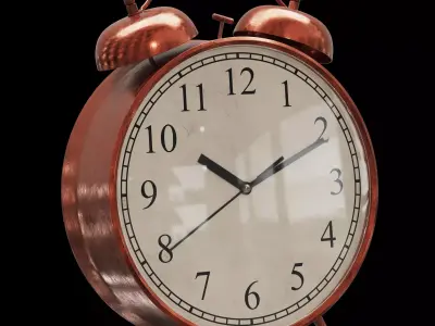 Vintage alarm clock Low-poly 3D model