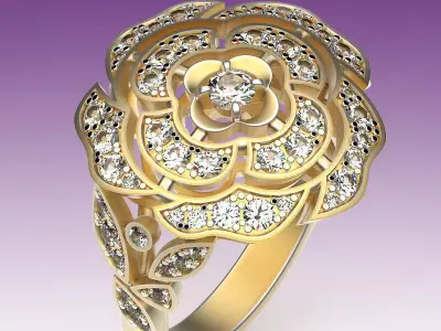 Ring Camellia 3D print model