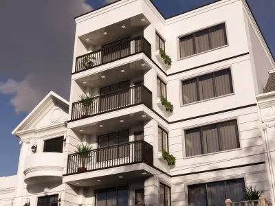 Neoclassical Residential Facade 3D model