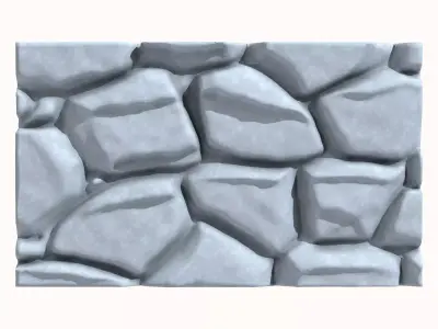 Aged Fieldstone Wall Architecture 3D model
