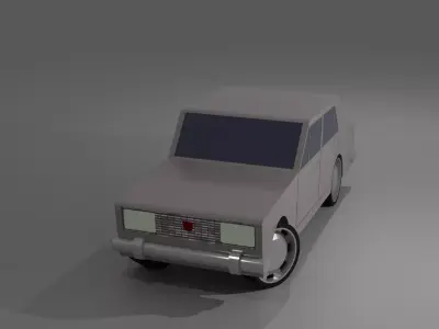 Low poly CAR with working wheels Free low-poly 3D model