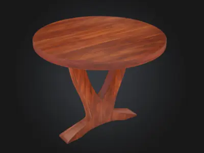 Two Legged Table 3d Model Low-poly 3D model