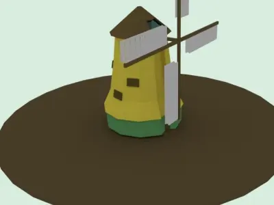 Wind mill Low-poly 3D model