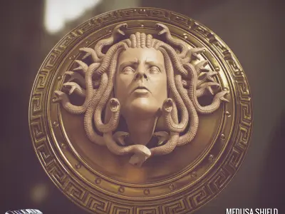 Greek Mythology Medusa Shield 3D Printable Sculpt 3D print model