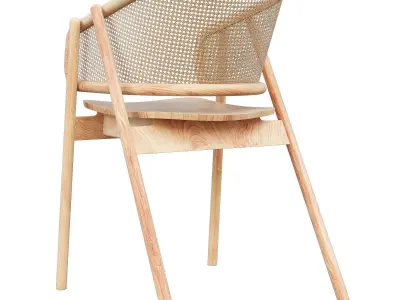 Cane Armchair 3d model Low-poly 3D model