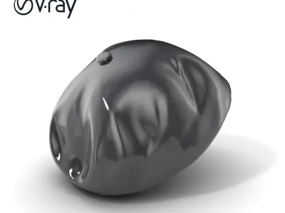 Classic Black Wool French Beret model pack Low-poly 3D model