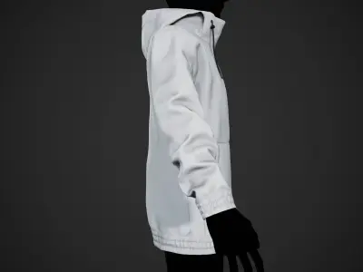 White Snowboard Hoodie Style 2 Low-poly 3D model