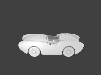 Lowpoly Wind-Up Car-Toy Low-poly 3D model