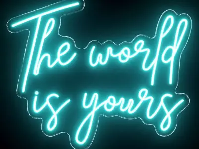 The world is yours Neon Sign 3D model purchase