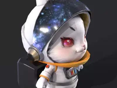 Moon Rabbit Low-poly 3D model