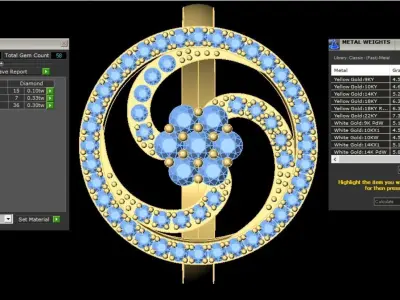 Diamond Triple Circle Ring 3D print model