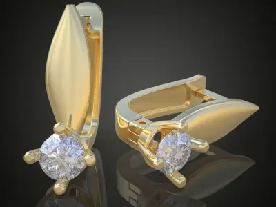 Earring 3D model 3D printable model 0150-10 3D print model