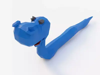 Snake cartoon 3d model  Low-poly 3D model