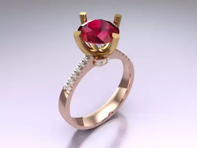 Diamond Ring - Womens Rings - N716924 3D print model