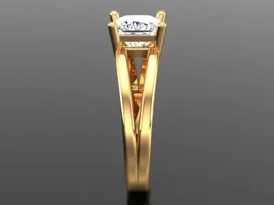 Solitaire Diamond Ring 6 3D print model