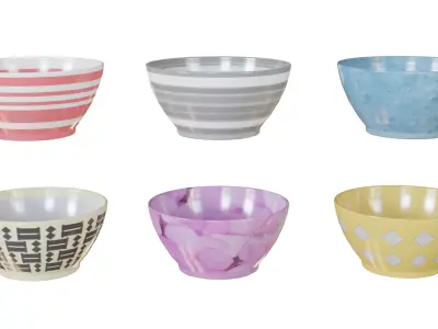 Kitchen Bowls Set 3D model