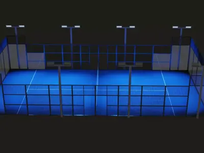 Padel court Free 3D model