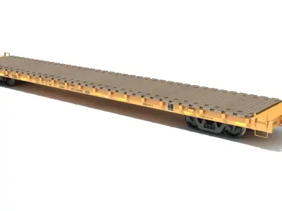 Flat Railroad Car 3D model