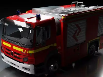 FireTruck Mercedes Atego Low-poly 3D model