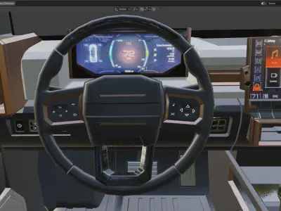 SUV interior lowpoly with textures Low-poly 3D model