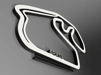 F1 Brasil Racing Track Decor STL File Autodesk Fusion 360 3D print model