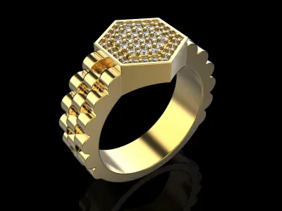 Chain signet ring model 866 3D print model