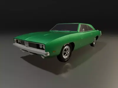 Dodge Charger RT 1969 low-poly Low-poly 3D model