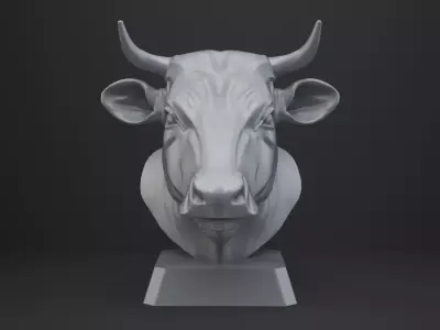 Cow Bust - Animal Figurine 3D print model