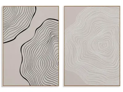 Abstract Painting Frame set 3D model 210