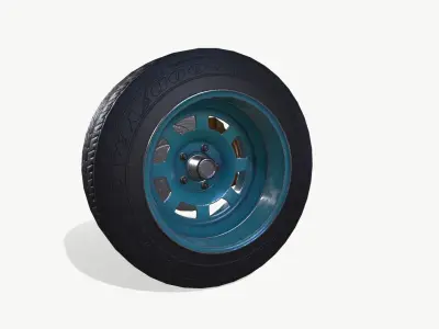 Rally wheel Good Year Low-poly 3D model