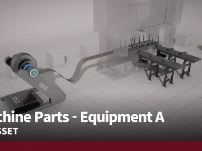 Machine Parts - Equipment A Low-poly 3D model