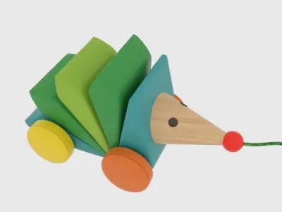  Kasper Wooden pull-along Hedgehog 3D  Low-poly 3D model